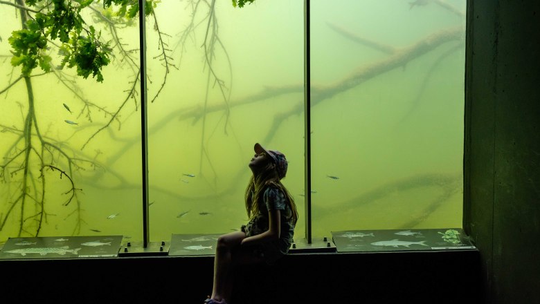 Kind in der Unterwasserstation