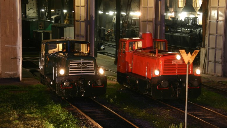 Zwei unserer Diesellokomotiven bei der Langen Nacht der Museen, © Barbara Schuhmacher