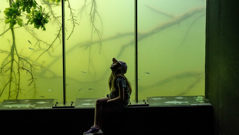 Kind in der Unterwasserstation